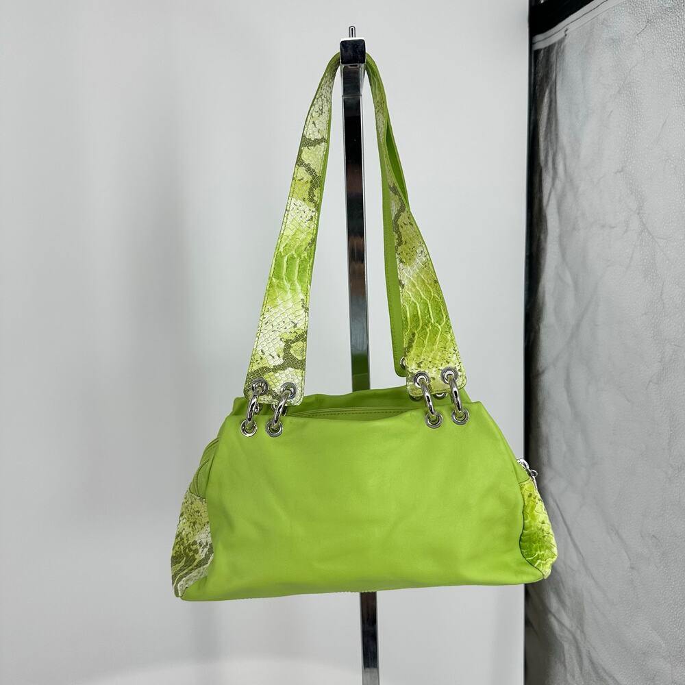 Gilda Tonelli Womens Shoulder Leather Bag Green Snake Y2K Wacky Artsy Unique - Picture 5 of 12